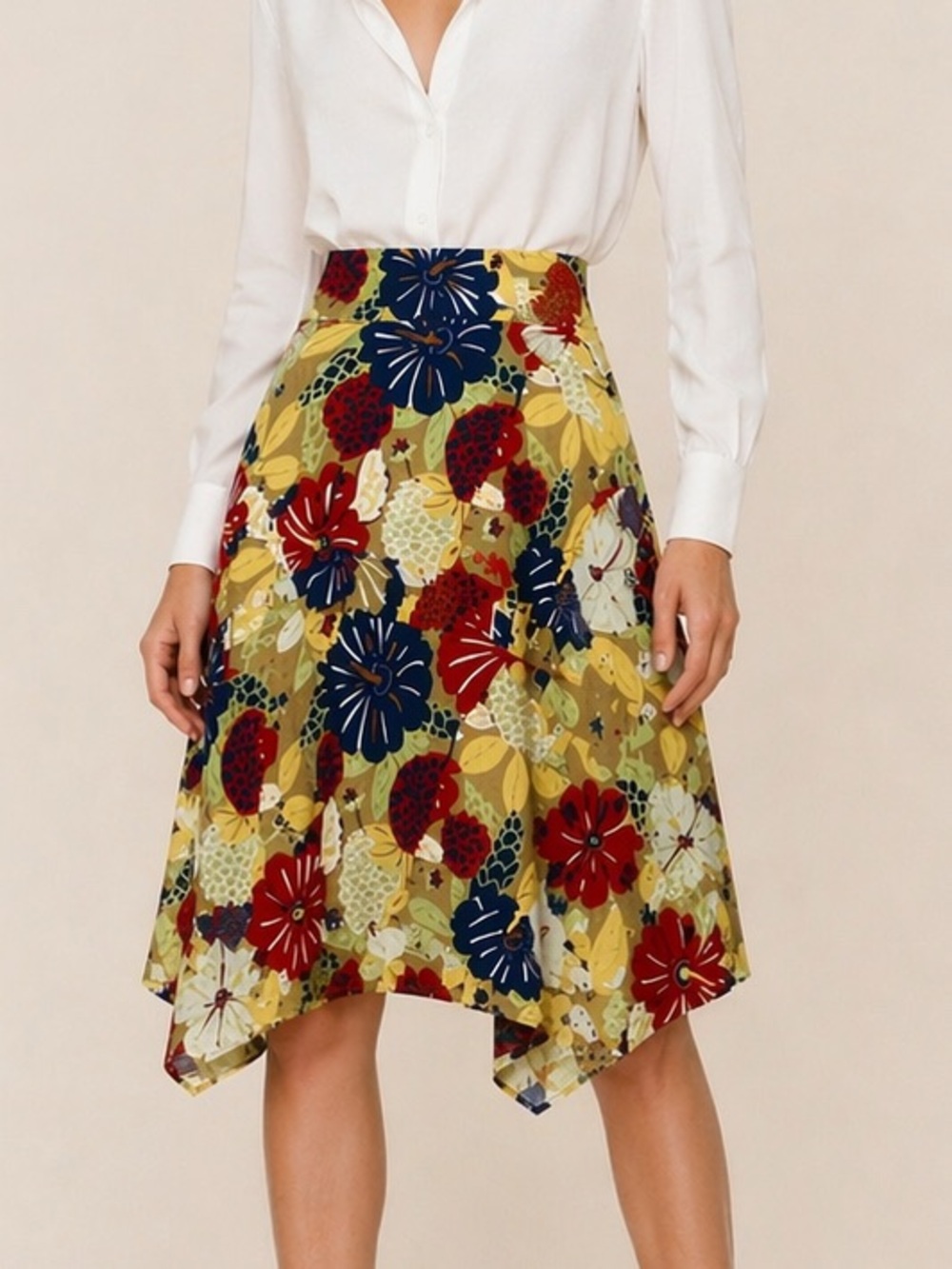 Silk Club Collection Women’s Linen Cotton Skirt Colorful A Line Midi 6